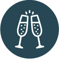 Dark blue champagne icon